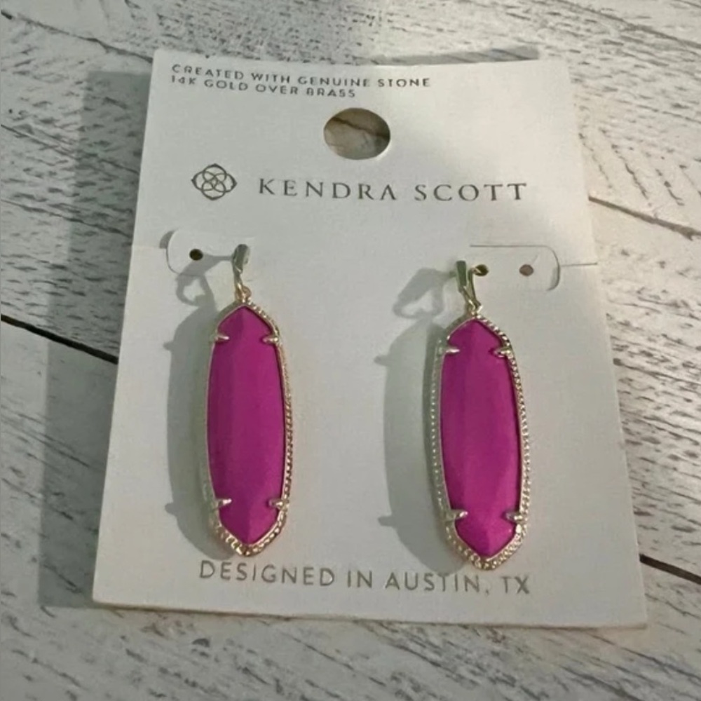 Kendra Scott Gold and Magenta Drop earrings new with tag